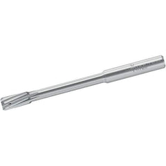 Walter-Titex - 9mm Solid Carbide 6 Flute Chucking Reamer - Spiral Flute, 10mm Straight Shank, 20mm Flute Length, 100mm OAL - Eagle Tool & Supply