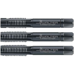 Walter-Prototyp - M4x0.70 Metric, 3 Flute, Modified Bottoming & Plug, Oxide Finish, Cobalt Tap Set - Right Hand Cut, 45mm OAL, 0.4331" Thread Length, 6HX Class of Fit, Series 30063 - Exact Industrial Supply