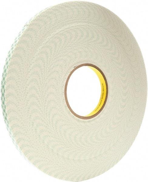 3M - 3/4" x 5 Yd Acrylic Adhesive Double Sided Tape - 0.06" Thick, Urethane Foam Liner, Series 4026W - Eagle Tool & Supply