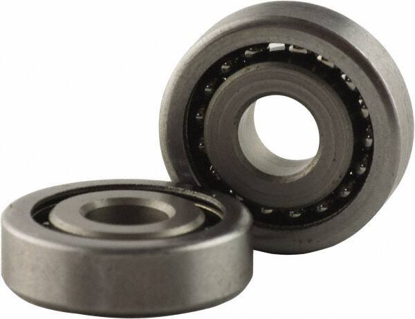 USDI - 1 Row, 1-1/2" OD, 1/2" Bore Diam, Round Open Conveyor Roller Bearing - 135 Lb Capacity, 550 Max RPM, Steel with Steel Housing - Eagle Tool & Supply