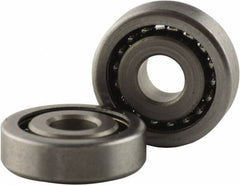 USDI - 1 Row, 1-1/2" OD, 1/2" Bore Diam, Round Open Conveyor Roller Bearing - 135 Lb Capacity, 550 Max RPM, Steel with Steel Housing - Eagle Tool & Supply