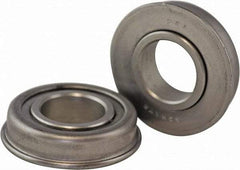 USDI - 1 Row, 1-3/4" OD, 3/4" Bore Diam, Round Double Seal Conveyor Roller Bearing - 210 Lb Capacity, 550 Max RPM, with Flange, Steel with Steel Housing - Eagle Tool & Supply