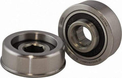 USDI - 1 Row, 1-1/2" OD, 7/16" Hex Double Shield Conveyor Roller Bearing - 635 Lb Capacity, 550 Max RPM, with Flange, Steel with Zinc Housing - Eagle Tool & Supply