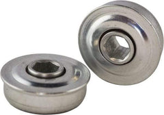 USDI - 1 Row, 1.53" OD, 7/16" Hex Double Seal Conveyor Roller Bearing - 145 Lb Capacity, 550 Max RPM, with Flange, Steel with Zinc Housing - Eagle Tool & Supply