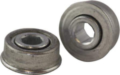 USDI - 1 Row, 0.908" OD, 5/16" Hex Open Conveyor Roller Bearing - 35 Lb Capacity, 550 Max RPM, with Flange, Steel with Zinc Housing - Eagle Tool & Supply