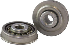 USDI - 1 Row, 1.897" OD, 7/16" Hex Single Seal Conveyor Roller Bearing - 190 Lb Capacity, 550 Max RPM, with Flange, Steel with Zinc Housing - Eagle Tool & Supply