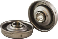 USDI - 1 Row, 1.78" OD, 7/16" Hex Open Conveyor Roller Bearing - 140 Lb Capacity, 550 Max RPM, with Flange, Stainless Steel with Stainless Steel Housing - Eagle Tool & Supply