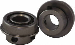 USDI - 1 Row, 1-1/8" OD, 1/2" Bore Diam, Round Open Conveyor Roller Bearing - 80 Lb Capacity, 550 Max RPM, with Flange, Steel with Steel Housing - Eagle Tool & Supply