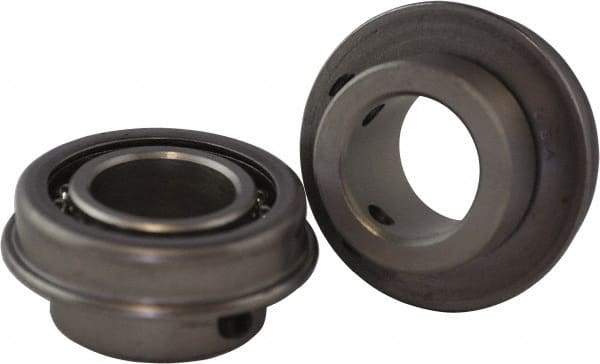 USDI - 1 Row, 1-3/8" OD, 5/8" Bore Diam, Round Open Conveyor Roller Bearing - 120 Lb Capacity, 550 Max RPM, with Flange, Steel with Steel Housing - Eagle Tool & Supply