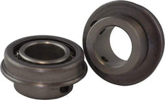 USDI - 1 Row, 1-3/8" OD, 5/8" Bore Diam, Round Open Conveyor Roller Bearing - 120 Lb Capacity, 550 Max RPM, with Flange, Steel with Steel Housing - Eagle Tool & Supply