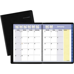 AT-A-GLANCE - 12 Sheet, 8-1/4 x 10-7/8", Monthly Planner - Black - Eagle Tool & Supply
