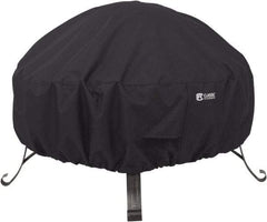 Classic Accessories - Polyester Fire Pit Protective Cover - 30" Diam x 12" High, Black - Eagle Tool & Supply
