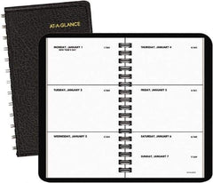 AT-A-GLANCE - 52 Sheet, 2-1/2 x 4-1/2", Weekly Planner - Black - Eagle Tool & Supply