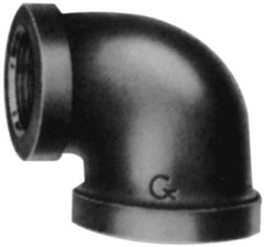 Made in USA - Class 150, 3/4 x 3/8" Galvanized Pipe Reducing Elbow - Threaded, Malleable Iron - Eagle Tool & Supply