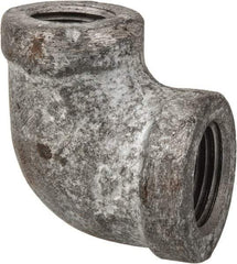 Made in USA - Class 150, 3/8 x 1/4" Galvanized Pipe Reducing Elbow - Threaded, Malleable Iron - Eagle Tool & Supply