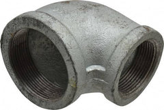 Made in USA - Class 150, 2 x 1-1/2" Galvanized Pipe Reducing Elbow - Threaded, Malleable Iron - Eagle Tool & Supply