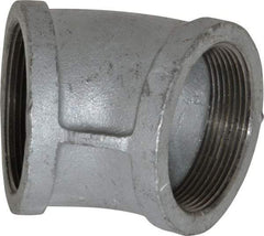 Made in USA - Class 150, 3" Galvanized Pipe 45° Elbow - Threaded, Malleable Iron - Eagle Tool & Supply