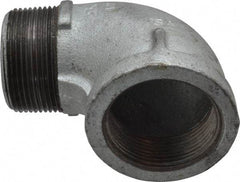 Made in USA - Class 150, 1-1/2" Galvanized Pipe 90° Street Elbow - Threaded, Malleable Iron - Eagle Tool & Supply