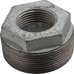 Made in USA - Class 150, 2 x 1" Galvanized Pipe Hex Bushing - Threaded, Malleable Iron - Eagle Tool & Supply