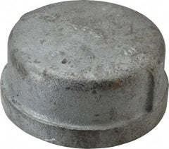 Made in USA - Class 150, 2-1/2" Galvanized Pipe End Cap - Threaded, Malleable Iron - Eagle Tool & Supply