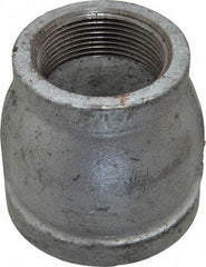 Made in USA - Class 150, 2 x 1-1/2" Galvanized Pipe Reducing Coupling - Threaded, Malleable Iron - Eagle Tool & Supply