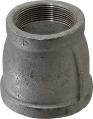 Made in USA - Class 150, 2-1/2 x 2" Galvanized Pipe Reducing Coupling - Threaded, Malleable Iron - Eagle Tool & Supply