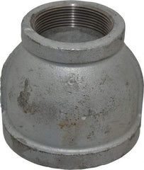 Made in USA - Class 150, 3 x 2" Galvanized Pipe Reducing Coupling - Threaded, Malleable Iron - Eagle Tool & Supply