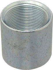 Made in USA - Class 150, 1-1/2" Galvanized Pipe Coupling - Threaded, Malleable Iron - Eagle Tool & Supply