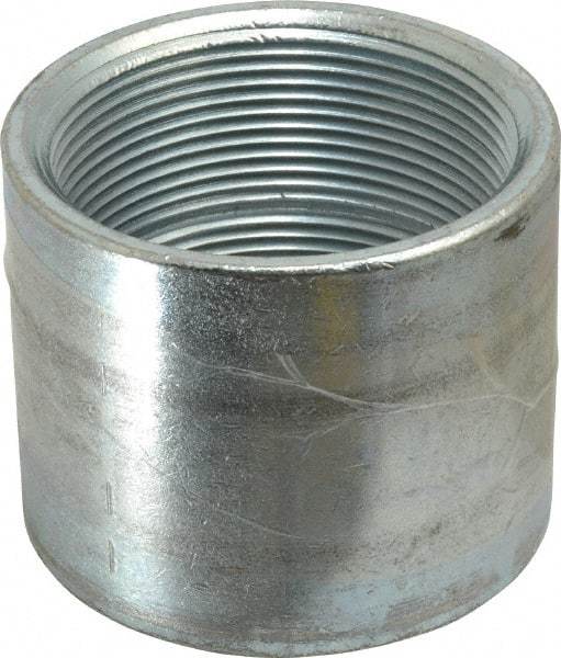 Made in USA - Class 150, 3" Galvanized Pipe Coupling - Threaded, Malleable Iron - Eagle Tool & Supply