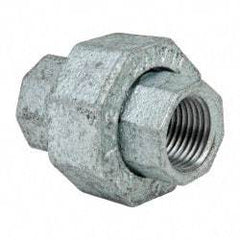 Made in USA - Class 150, 1/2" Galvanized Pipe Union - Threaded, Malleable Iron - Eagle Tool & Supply