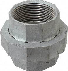 Made in USA - Class 150, 2-1/2" Galvanized Pipe Union - Threaded, Malleable Iron - Eagle Tool & Supply