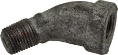 Made in USA - Class 150, 1/8" Galvanized Pipe 45° Street Elbow - Threaded, Malleable Iron - Eagle Tool & Supply