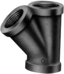 Made in USA - Class 150, 3/8" Galvanized Pipe 45° Lateral Y-Branch - Threaded, Malleable Iron - Eagle Tool & Supply