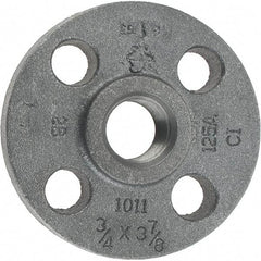 Made in USA - 3/4" Pipe, 3-7/8" OD, 5/8" Hub Length, Iron Threaded Pipe Flange - 1-3/4" Across Bolt Hole Centers, 3/4" Bolt Hole, 175 psi, Class 125 - Eagle Tool & Supply