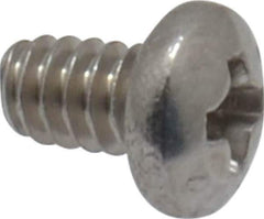 Value Collection - #4-40 UNC, 3/8" Length Under Head Phillips Drive Machine Screw - Pan Head, Grade 316 Stainless Steel, Uncoated, Without Washer - Eagle Tool & Supply