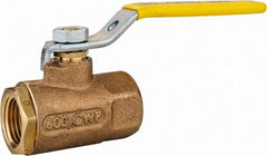 Apollo - 1/2" Pipe, Standard Port, Bronze Standard Ball Valve - 2 Piece, Inline - One Way Flow, FNPT x FNPT Ends, Lever Handle, 600 WOG, 125 WSP - Eagle Tool & Supply