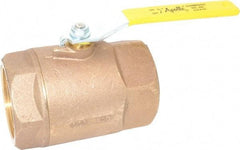 Apollo - 3" Pipe, Standard Port, Bronze Standard Ball Valve - 2 Piece, Inline - One Way Flow, FNPT x FNPT Ends, Lever Handle, 600 WOG, 125 WSP - Eagle Tool & Supply