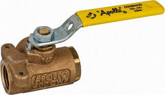 Apollo - 1/2" Pipe, Standard Port, Bronze Standard Ball Valve - Three Way, FNPT x FNPT x FNPT Ends, Lever Handle, 400 WOG - Eagle Tool & Supply