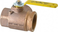 Apollo - 2" Pipe, Large Port, Bronze Standard Ball Valve - Three Way, FNPT x FNPT x FNPT Ends, Lever Handle, 400 WOG - Eagle Tool & Supply