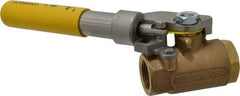 Apollo - 3/4" Pipe, Bronze Standard Ball Valve - 2 Piece, Inline - One Way Flow, FNPT x FNPT Ends, Deadman Lever (Spring Return to Close) Handle, 600 WOG, 150 WSP - Eagle Tool & Supply