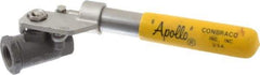 Apollo - 1/2" Pipe, Carbon Steel Standard Ball Valve - 2 Piece, Inline - One Way Flow, FNPT x FNPT Ends, Deadman Lever (Spring Return to Close) Handle, 2,000 WOG, 150 WSP - Eagle Tool & Supply