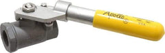 Apollo - 3/4" Pipe, Carbon Steel Standard Ball Valve - 2 Piece, Inline - One Way Flow, FNPT x FNPT Ends, Deadman Lever (Spring Return to Close) Handle, 2,000 WOG, 150 WSP - Eagle Tool & Supply
