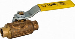 Apollo - 3/8" Pipe, Standard Port, Bronze Standard Ball Valve - 2 Piece, Inline - One Way Flow, Soldered x Soldered Ends, Lever Handle, 600 WOG, 125 WSP - Eagle Tool & Supply