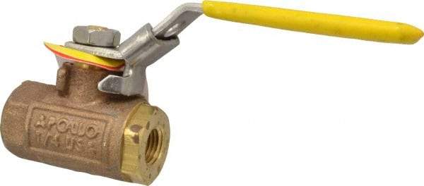 Apollo - 1/4" Pipe, Bronze Standard Ball Valve - 2 Piece, Inline - One Way Flow, FNPT x FNPT Ends, Locking Lever Handle, 600 WOG - Eagle Tool & Supply