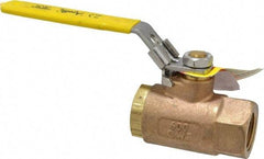 Apollo - 3/4" Pipe, Bronze Standard Ball Valve - 2 Piece, Inline - One Way Flow, FNPT x FNPT Ends, Locking Lever Handle, 600 WOG - Eagle Tool & Supply