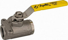 Apollo - 1/2" Pipe, Stainless Steel Standard Ball Valve - Three Way, FNPT x FNPT x FNPT Ends, Lever Handle, 800 WOG - Eagle Tool & Supply