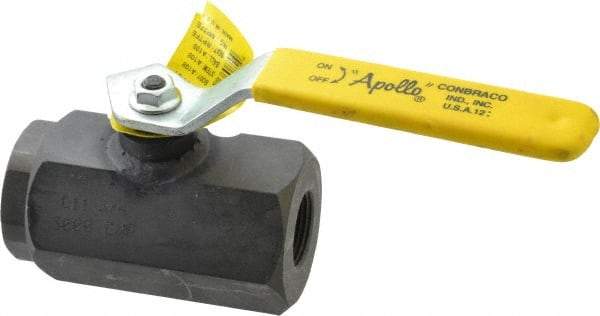 Apollo - 3/4" Pipe, Full Port, Carbon Steel Standard Ball Valve - 2 Piece, Inline - One Way Flow, FNPT x FNPT Ends, Lever Handle, 3,000 WOG - Eagle Tool & Supply
