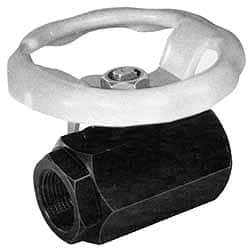 Apollo - 1/2" Pipe, Bronze Standard Ball Valve - 2 Piece, Inline - One Way Flow, FNPT x FNPT Ends, Round Wheel Handle, 2,000 WOG, 150 WSP - Eagle Tool & Supply