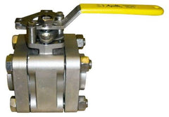 Apollo - 2" Pipe, Full Port, Stainless Steel Standard Ball Valve - 3 Piece, Inline - One Way Flow, Socket Weld x Socket Weld Ends, Lever Handle, 1,000 WOG, 150 WSP - Eagle Tool & Supply