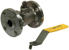 Apollo - 12" Pipe, Full Port, Stainless Steel Standard Ball Valve - Inline - One Way Flow, Flanged x Flanged Ends, Lever with Gear Operator Handle, 275 WOG, 150 WSP - Eagle Tool & Supply